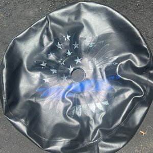 Jeep wrangler 33” wheel cover in thin blue line